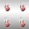 Service Caster 3 Inch 316SS Red Polyurethane Wheel Swivel 1/2 Inch Threaded Stem Caster Set SCC SCC-SS316TS20S314-PPUB-RED-121315-4 - alternate 1